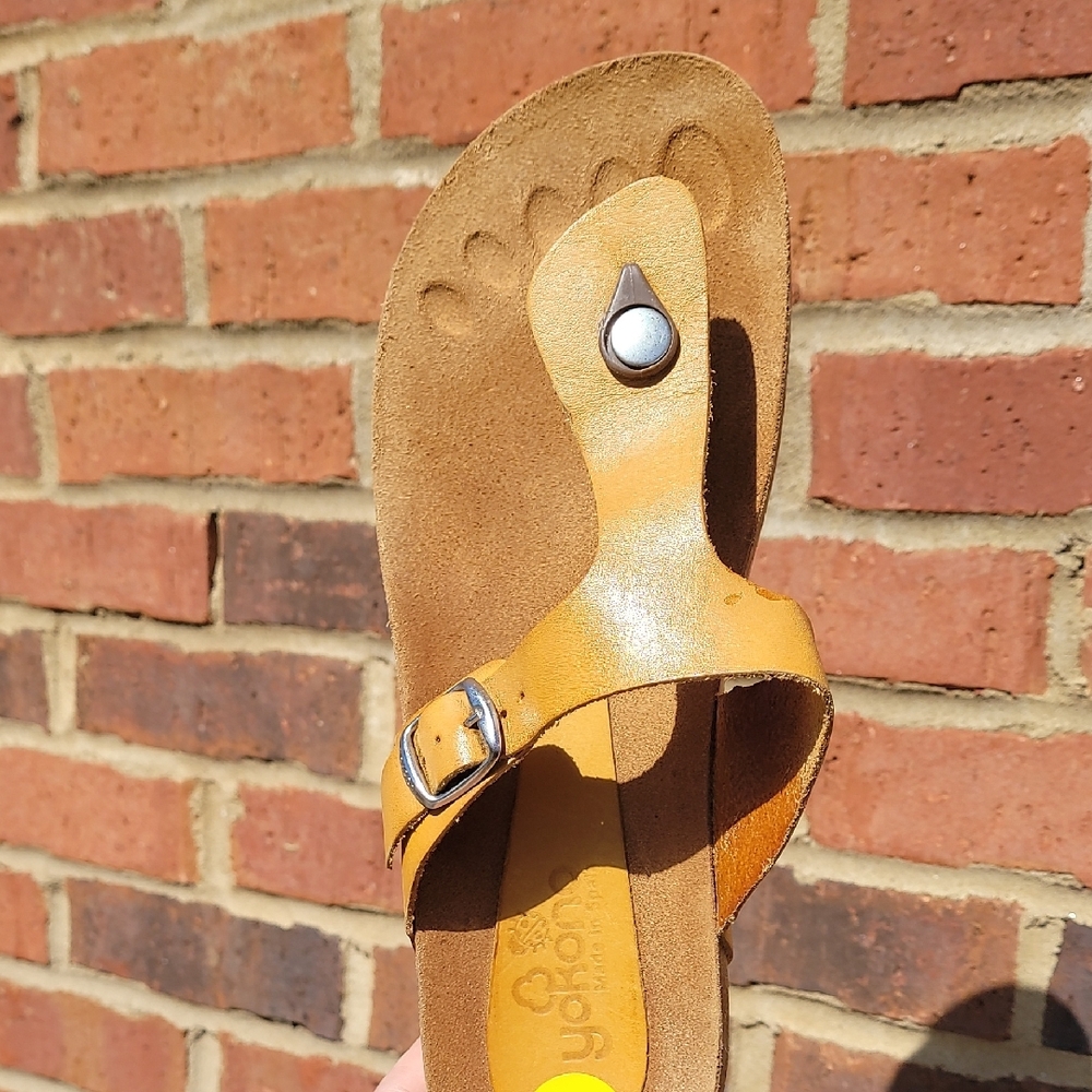 Yellow Leather Sandals with Buckle